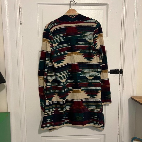 LUCKY Brand Aztec drape long line cardigan S - Picture 9 of 9